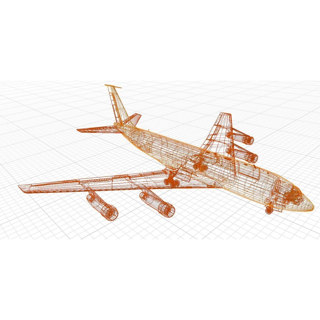 Boeing OC-135B Open Skies 3D Model – Low Poly Game Asset, FBX, OBJ - View 14