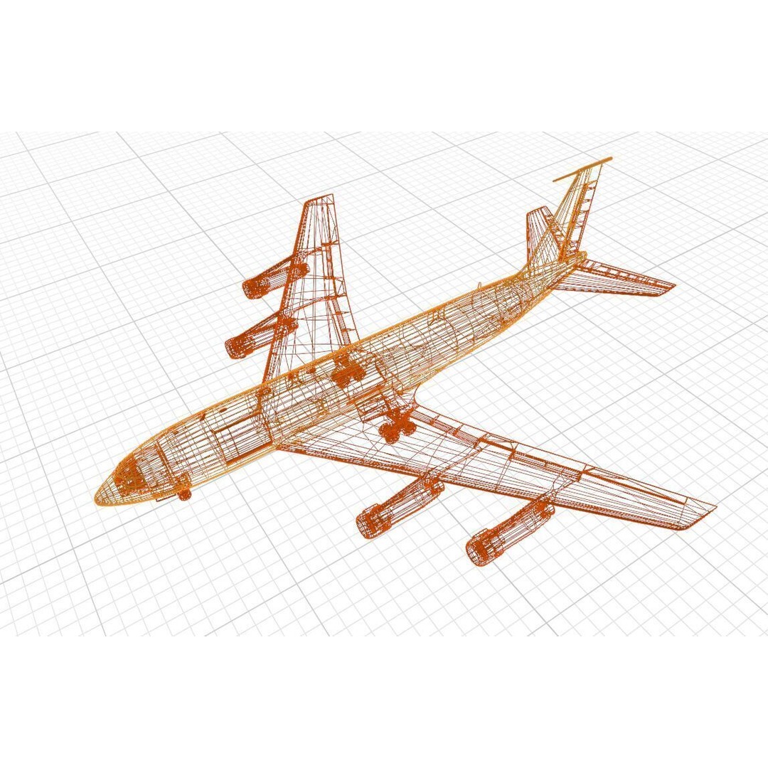 Boeing OC-135B Open Skies 3D Model – Low Poly Game Asset, FBX, OBJ - View 16