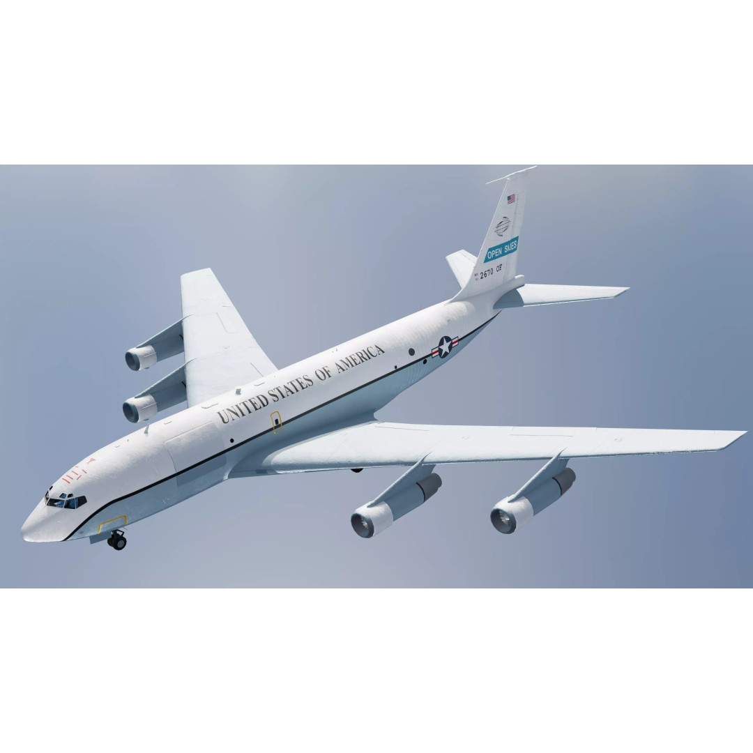 Boeing OC-135B Open Skies 3D Model – Low Poly Game Asset, FBX, OBJ - View 2