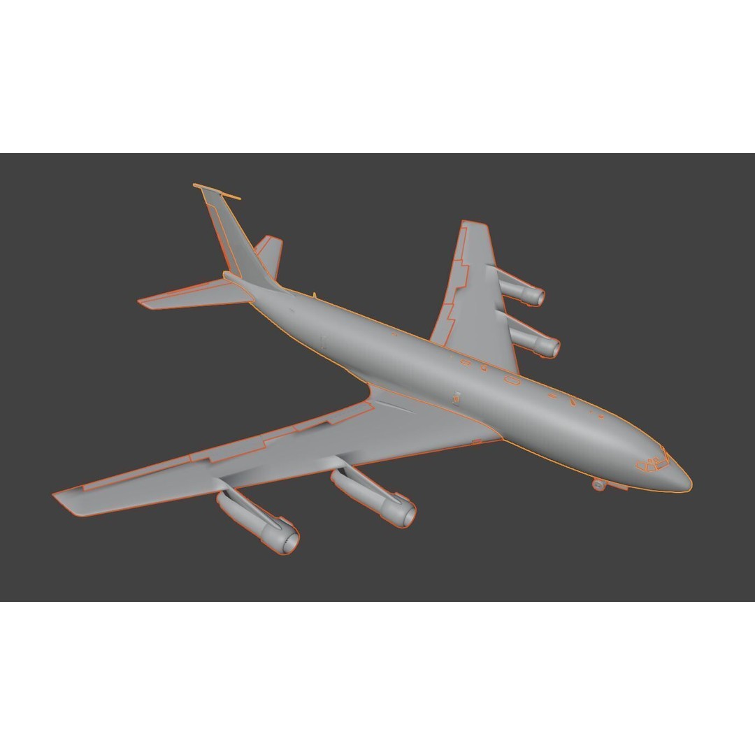 Boeing OC-135B Open Skies 3D Model – Low Poly Game Asset, FBX, OBJ - View 22