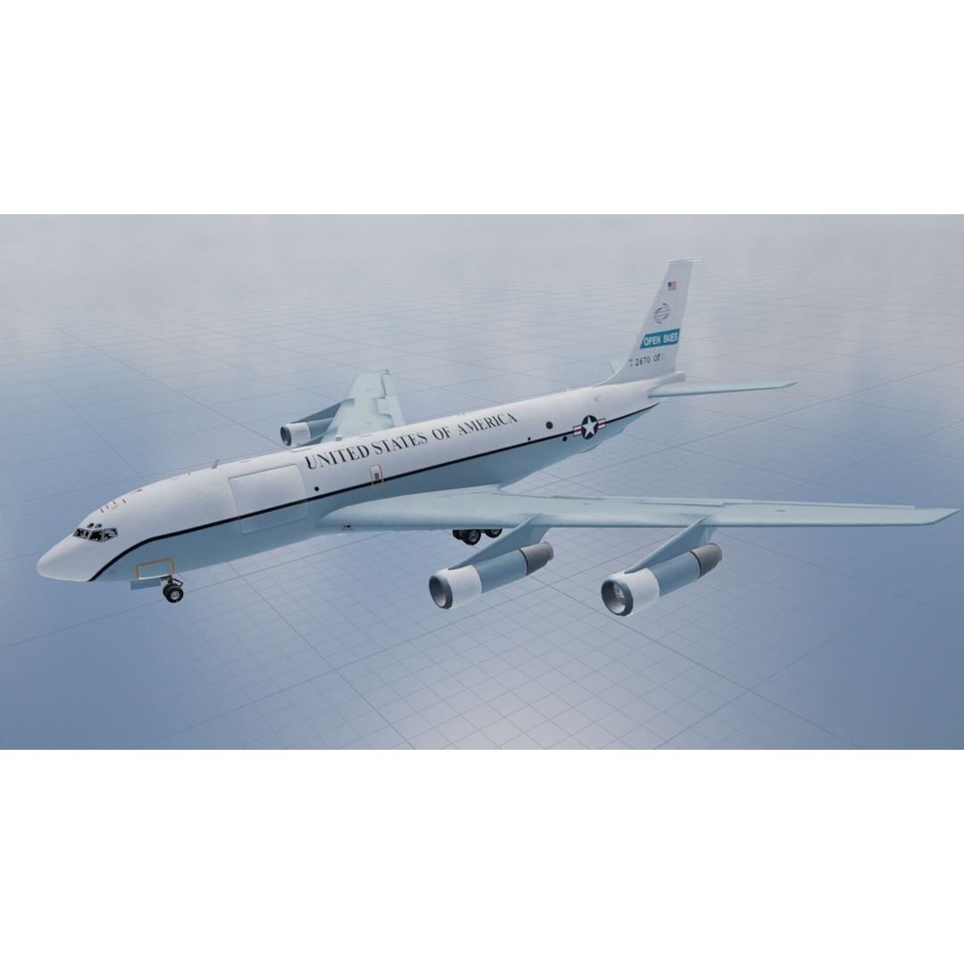 Boeing OC-135B Open Skies 3D Model – Low Poly Game Asset, FBX, OBJ - View 30