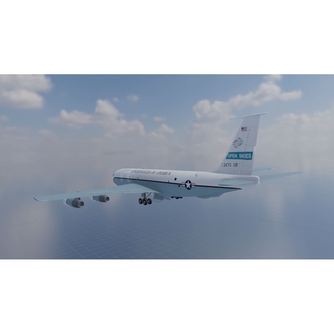 Boeing OC-135B Open Skies 3D Model – Low Poly Game Asset, FBX, OBJ - View 32