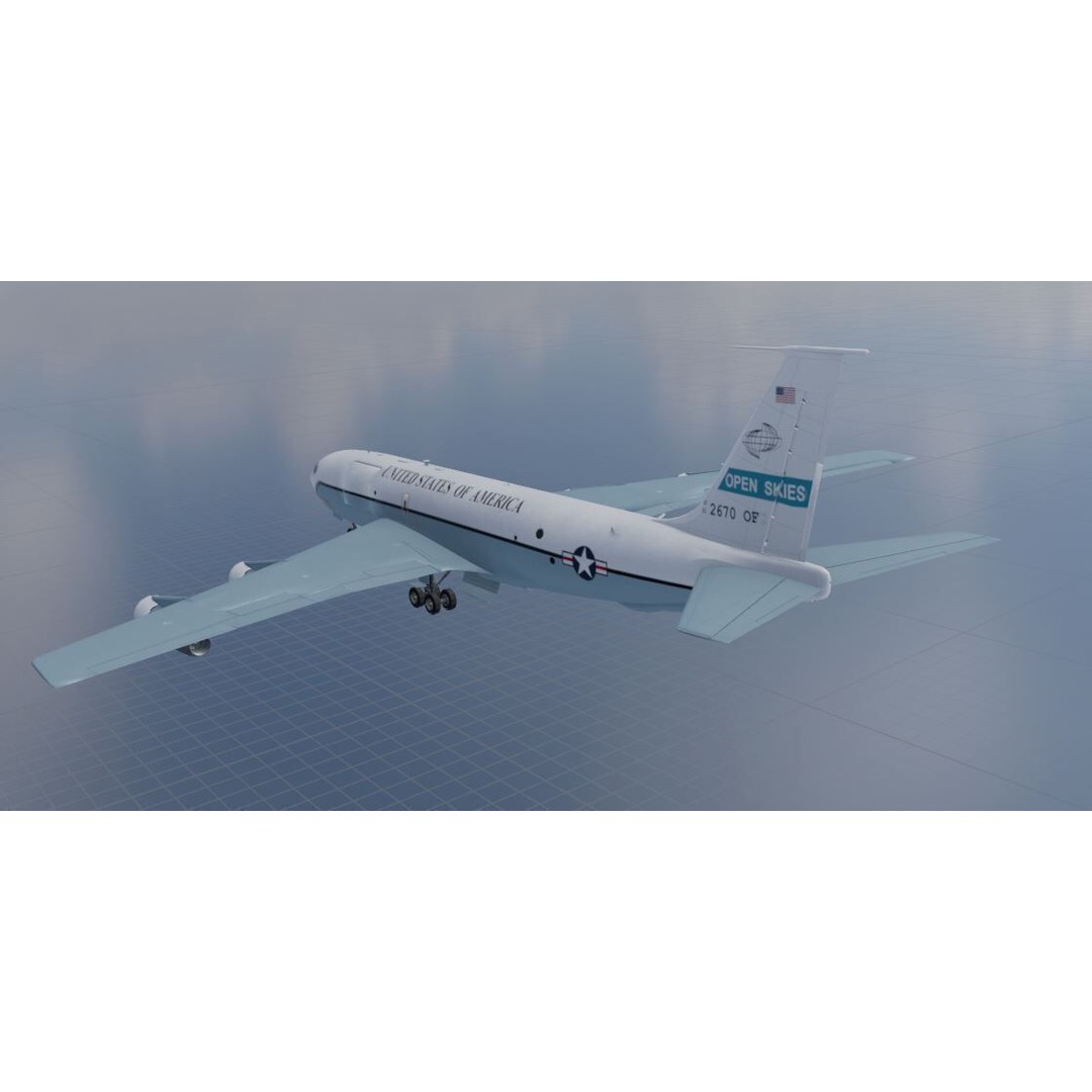 Boeing OC-135B Open Skies 3D Model – Low Poly Game Asset, FBX, OBJ - View 34