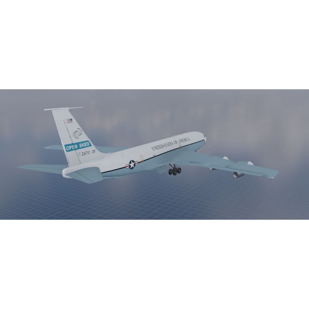 Boeing OC-135B Open Skies 3D Model – Low Poly Game Asset, FBX, OBJ - View 35