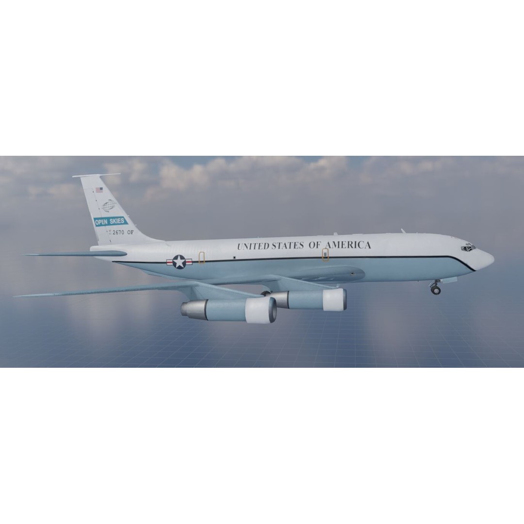 Boeing OC-135B Open Skies 3D Model – Low Poly Game Asset, FBX, OBJ - View 36