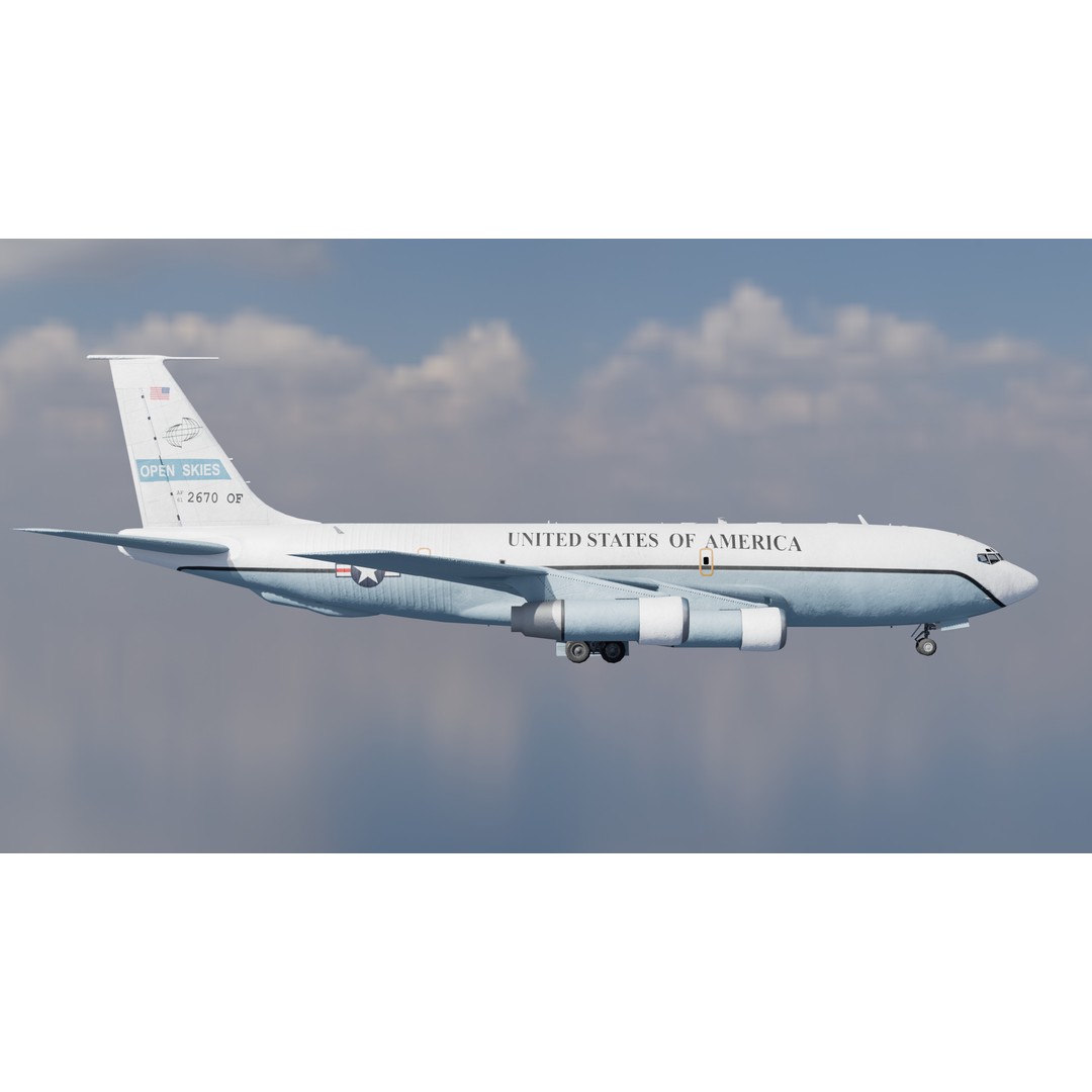 Boeing OC-135B Open Skies 3D Model – Low Poly Game Asset, FBX, OBJ - View 37