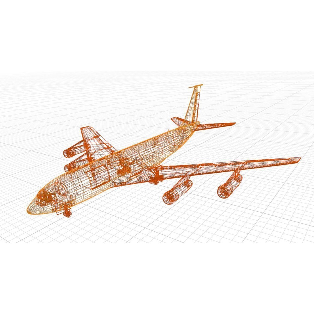 Boeing OC-135B Open Skies 3D Model – Low Poly Game Asset, FBX, OBJ - View 4