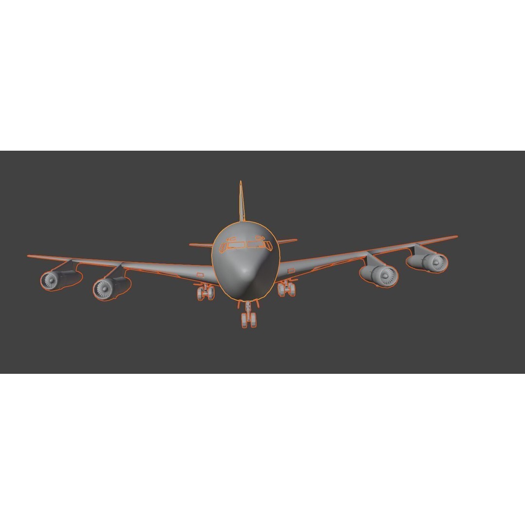 Boeing OC-135B Open Skies 3D Model – Low Poly Game Asset, FBX, OBJ - View 5