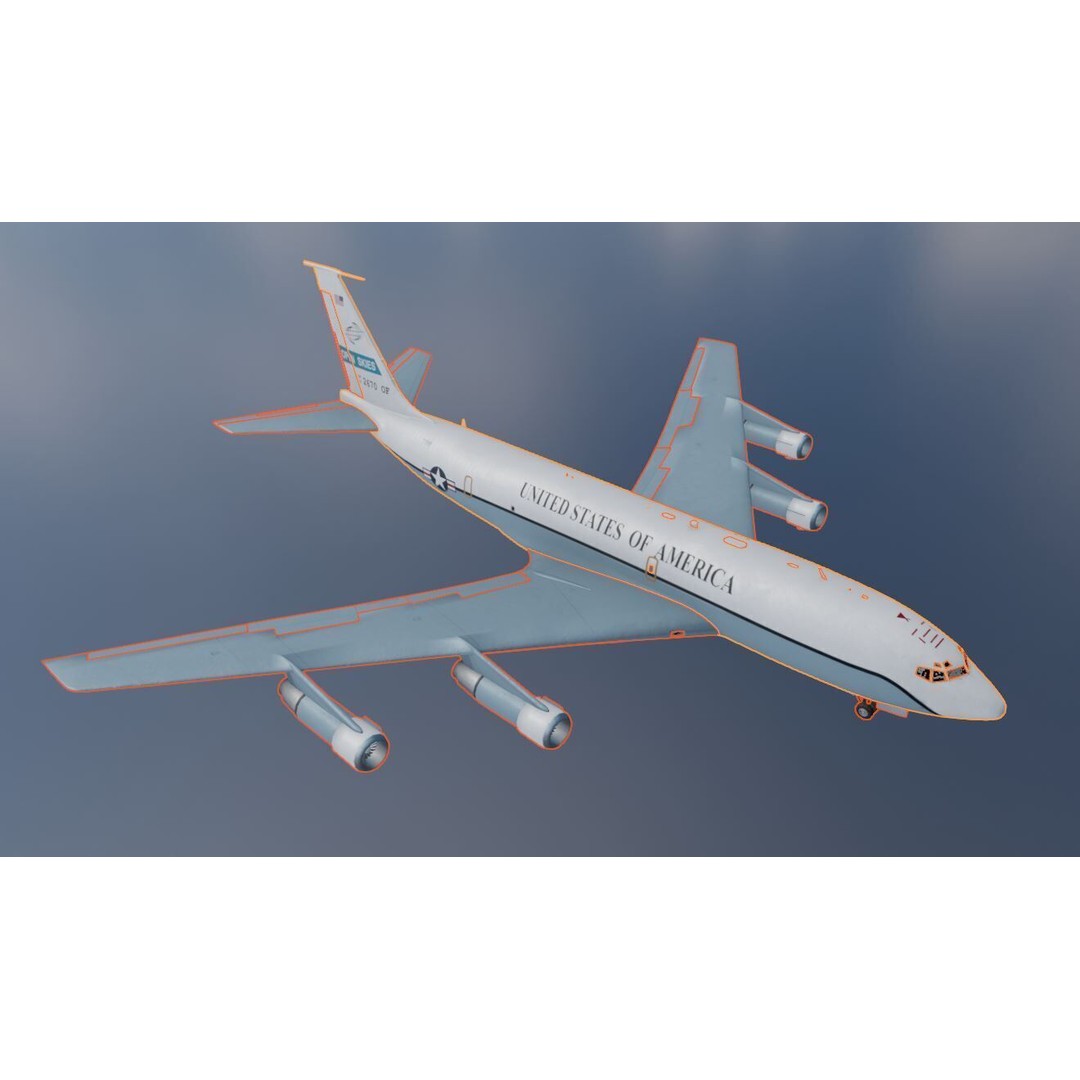 Boeing OC-135B Open Skies 3D Model – Low Poly Game Asset, FBX, OBJ - View 6