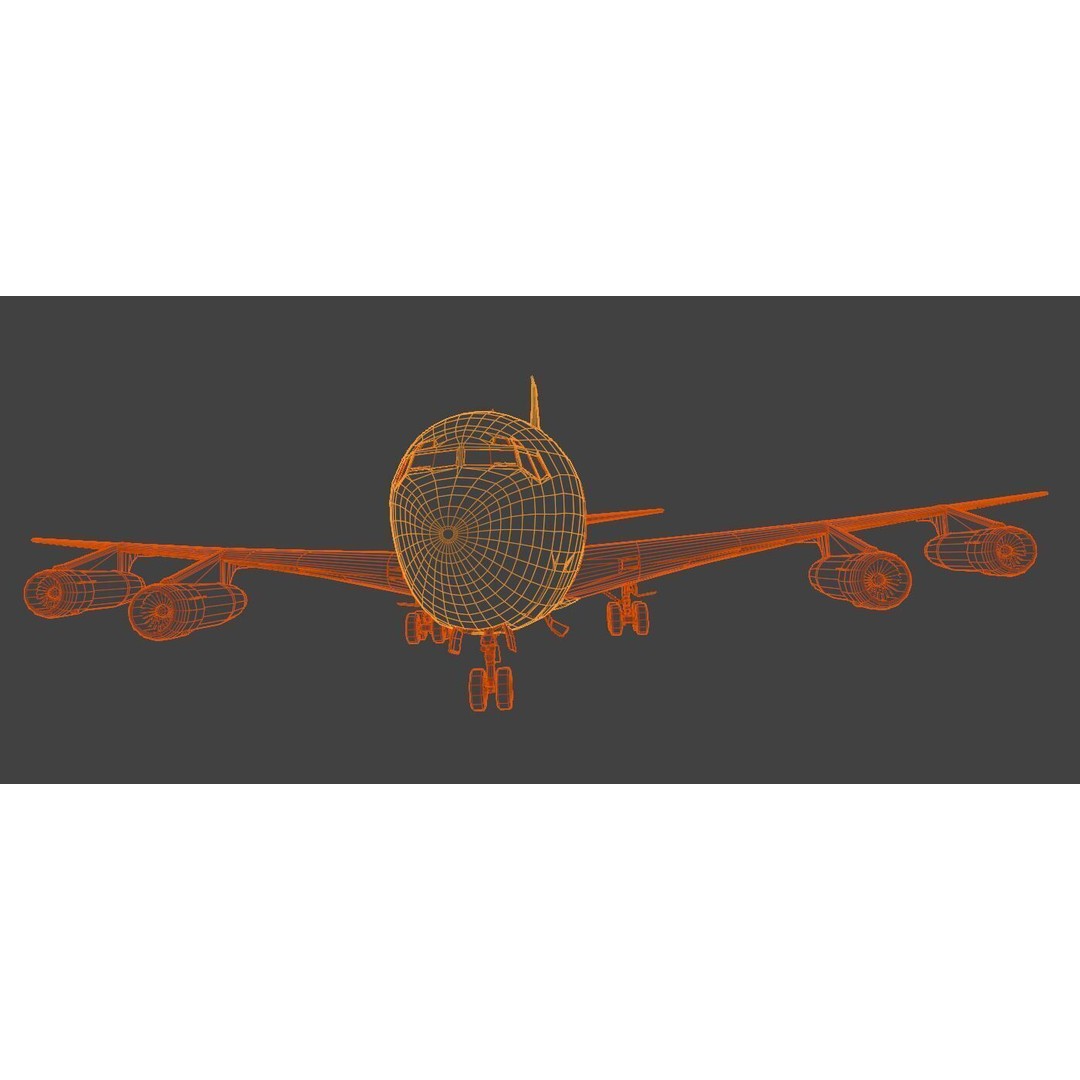 Boeing OC-135B Open Skies 3D Model – Low Poly Game Asset, FBX, OBJ - View 8