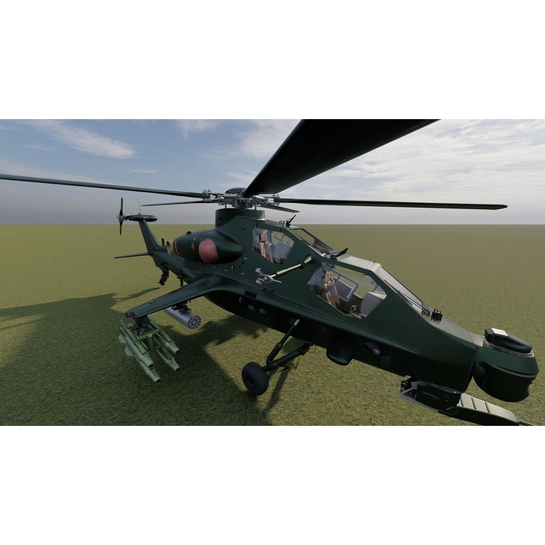 Changhe Z-10 3D Model – Detailed Helicopter Asset, FBX, OBJ - View 24