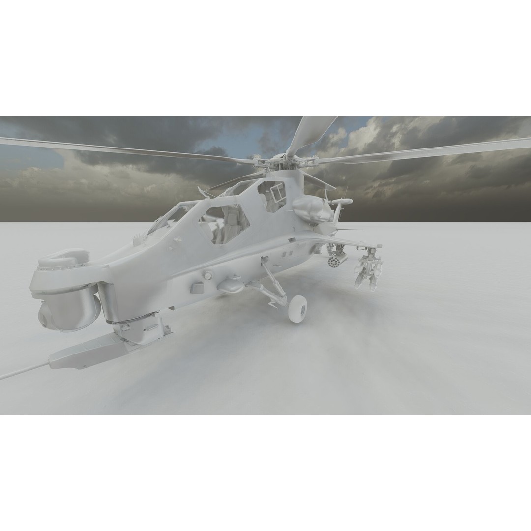 Changhe Z-10 3D Model – Detailed Helicopter Asset, FBX, OBJ - View 30