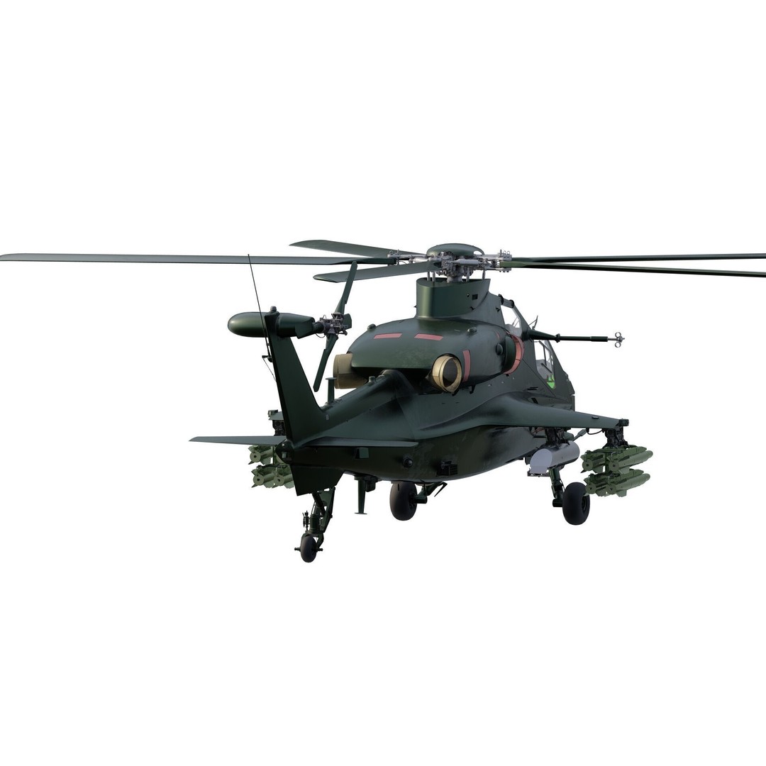 Changhe Z-10 3D Model – Detailed Helicopter Asset, FBX, OBJ - View 6