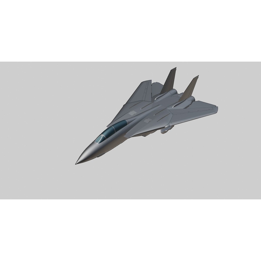 Grumman F-14 Tomcat 3D Model – Low Poly Animated Military Aircraft, FBX - View 12