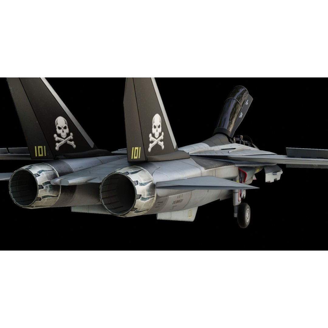 Grumman F-14 Tomcat 3D Model – Low Poly Animated Military Aircraft, FBX - View 6