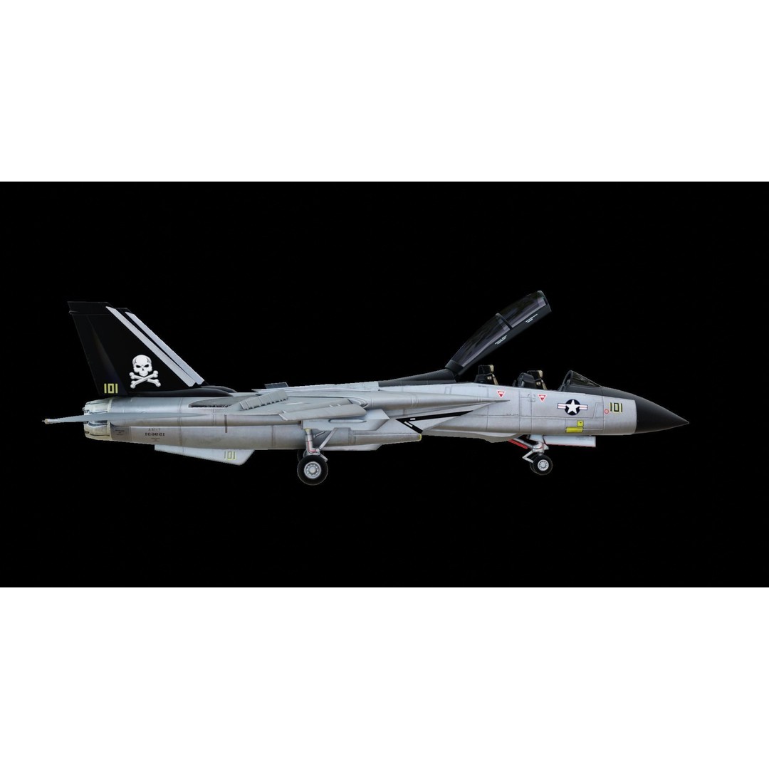 Grumman F-14 Tomcat 3D Model – Low Poly Animated Military Aircraft, FBX - View 9