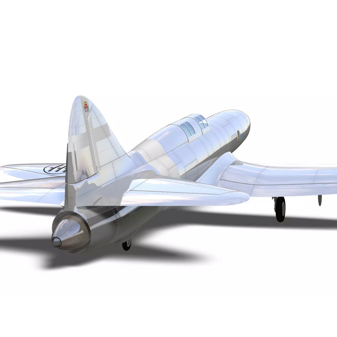 Caproni Campini N1 3D Model – High Poly Prototype Aircraft, FBX - View 10