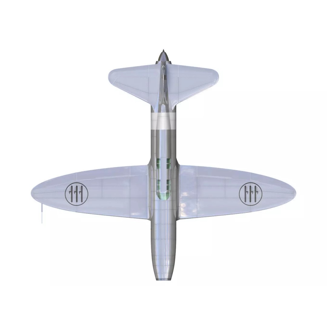 Caproni Campini N1 3D Model – High Poly Prototype Aircraft, FBX - View 15