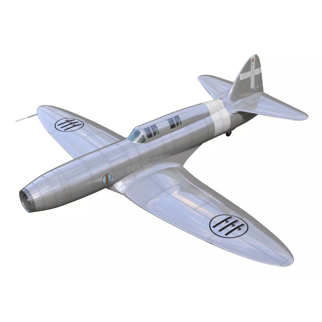 Caproni Campini N1 3D Model – High Poly Prototype Aircraft, FBX - View 2
