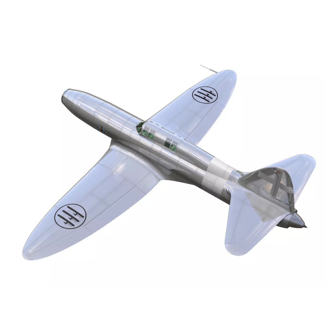 Caproni Campini N1 3D Model – High Poly Prototype Aircraft, FBX - View 3