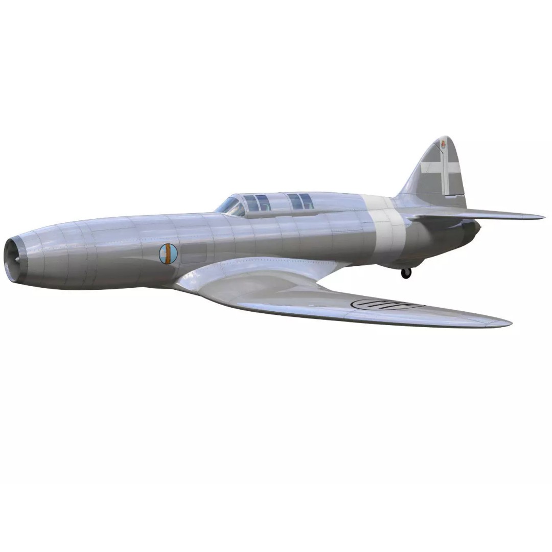 Caproni Campini N1 3D Model – High Poly Prototype Aircraft, FBX - View 4