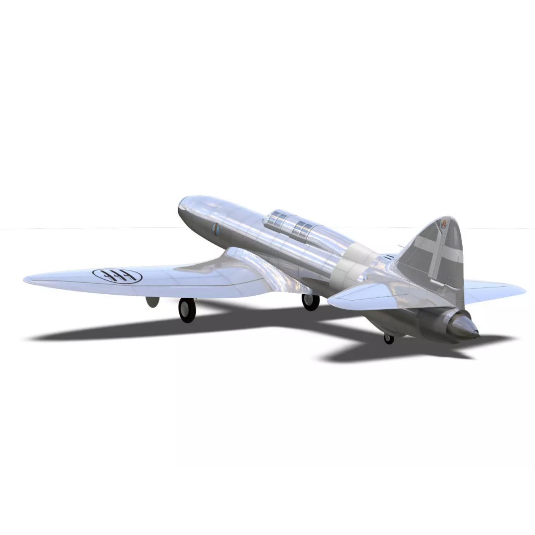 Caproni Campini N1 3D Model – High Poly Prototype Aircraft, FBX - View 8