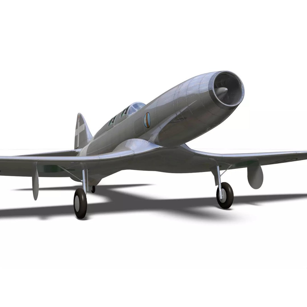 Caproni Campini N1 3D Model – High Poly Prototype Aircraft, FBX - View 9
