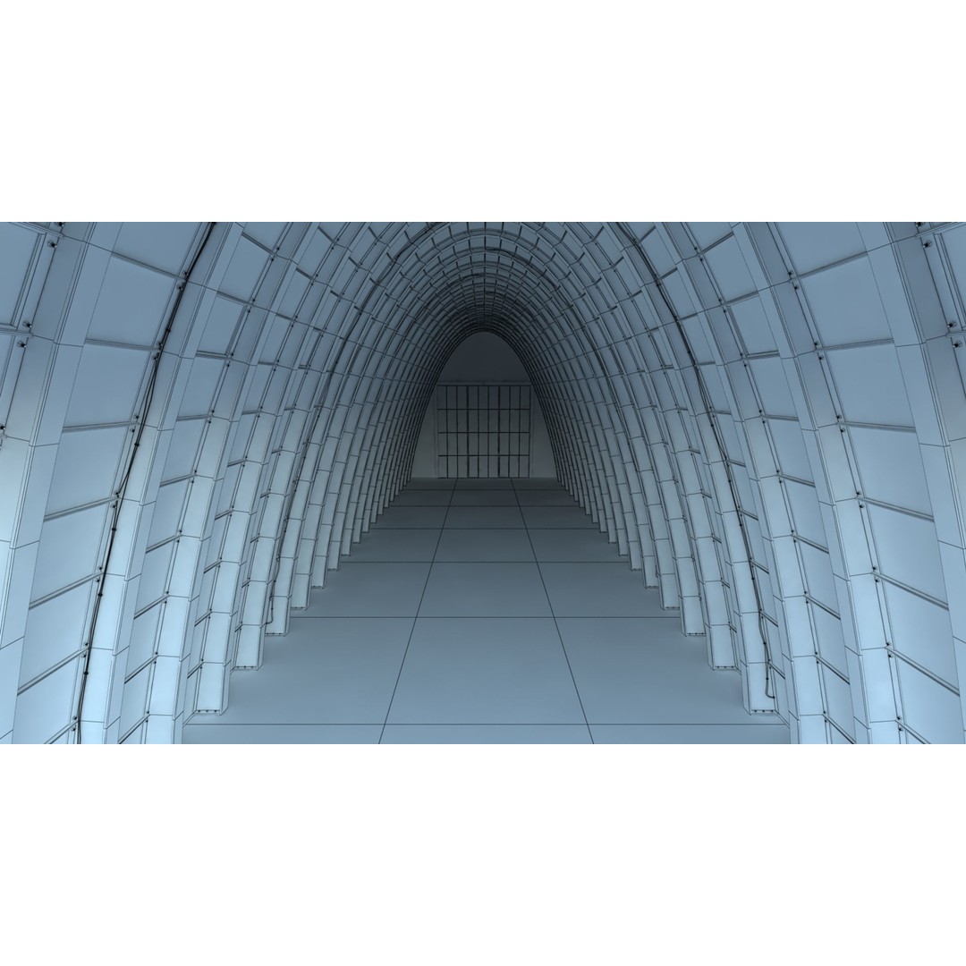 Tall Hangar 3D Model – Detailed Industrial Structure, FBX & OBJ - View 11