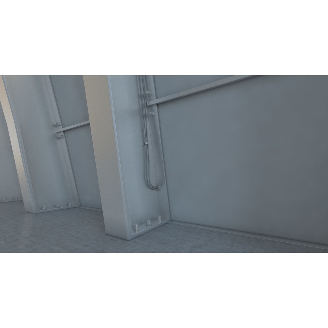 Tall Hangar 3D Model – Detailed Industrial Structure, FBX & OBJ - View 7