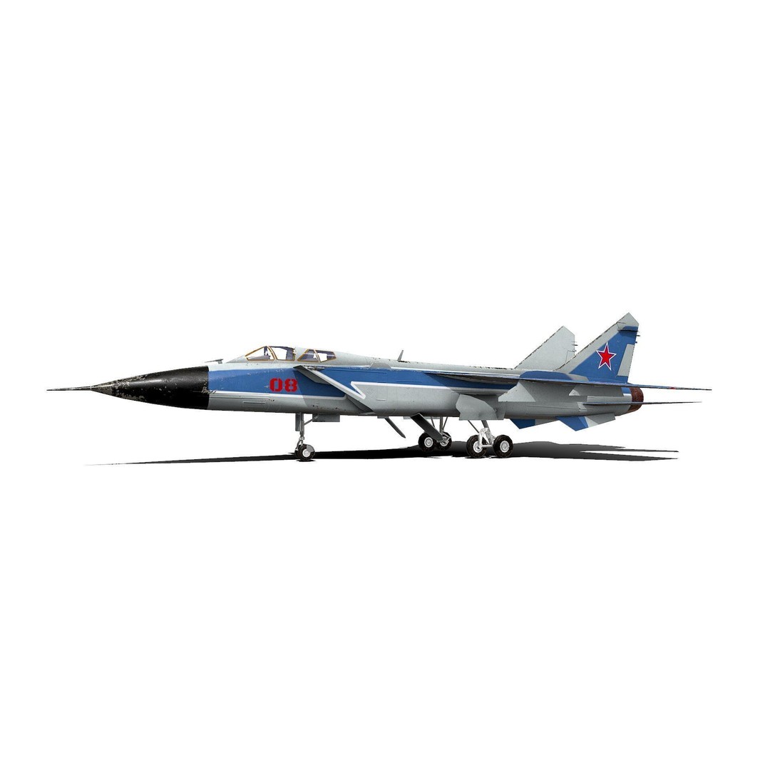 Mikoyan MiG-31 3D Model – Low Poly Game Ready Fighter Jet, FBX, OBJ