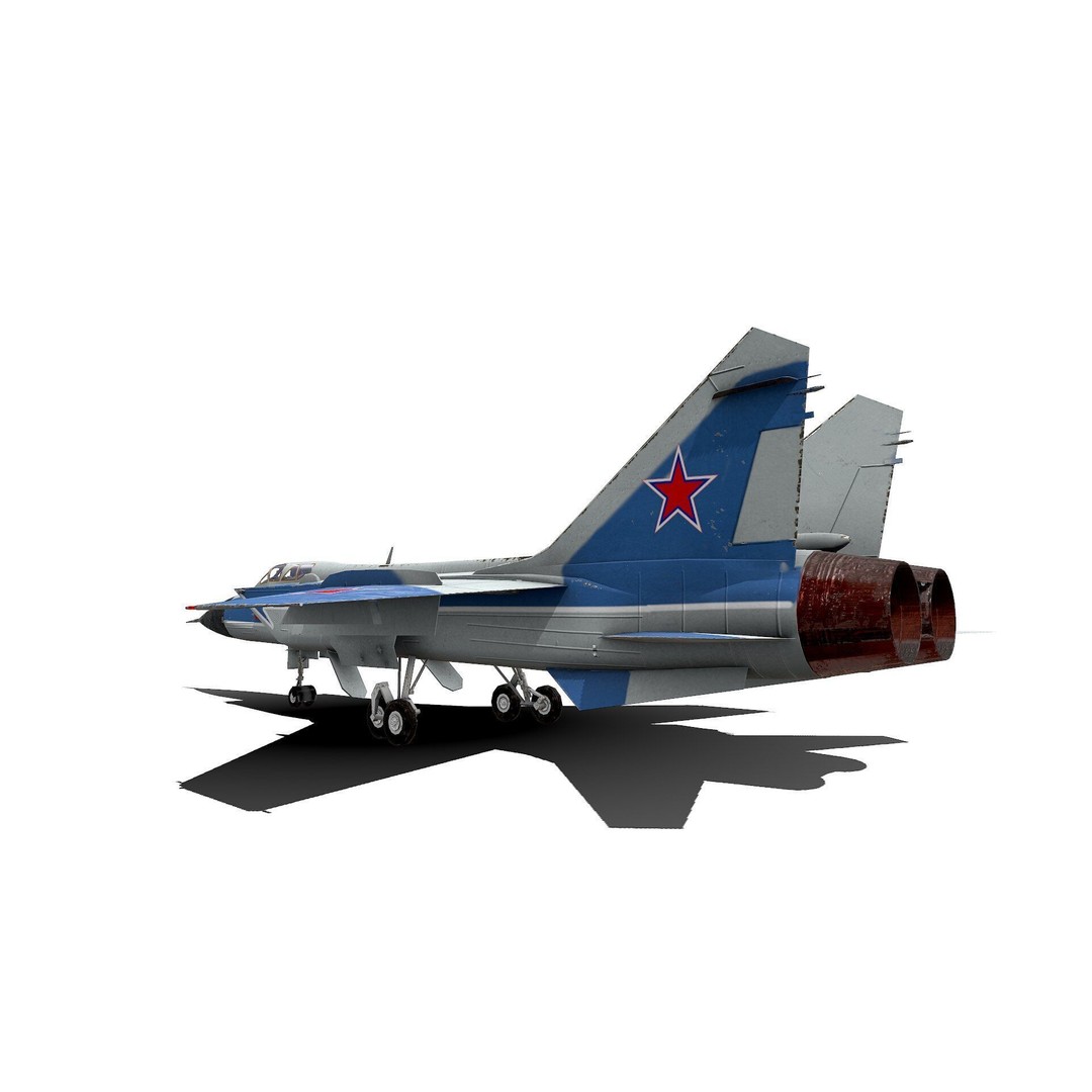 Mikoyan MiG-31 3D Model – Low Poly Game Ready Fighter Jet, FBX, OBJ - View 11