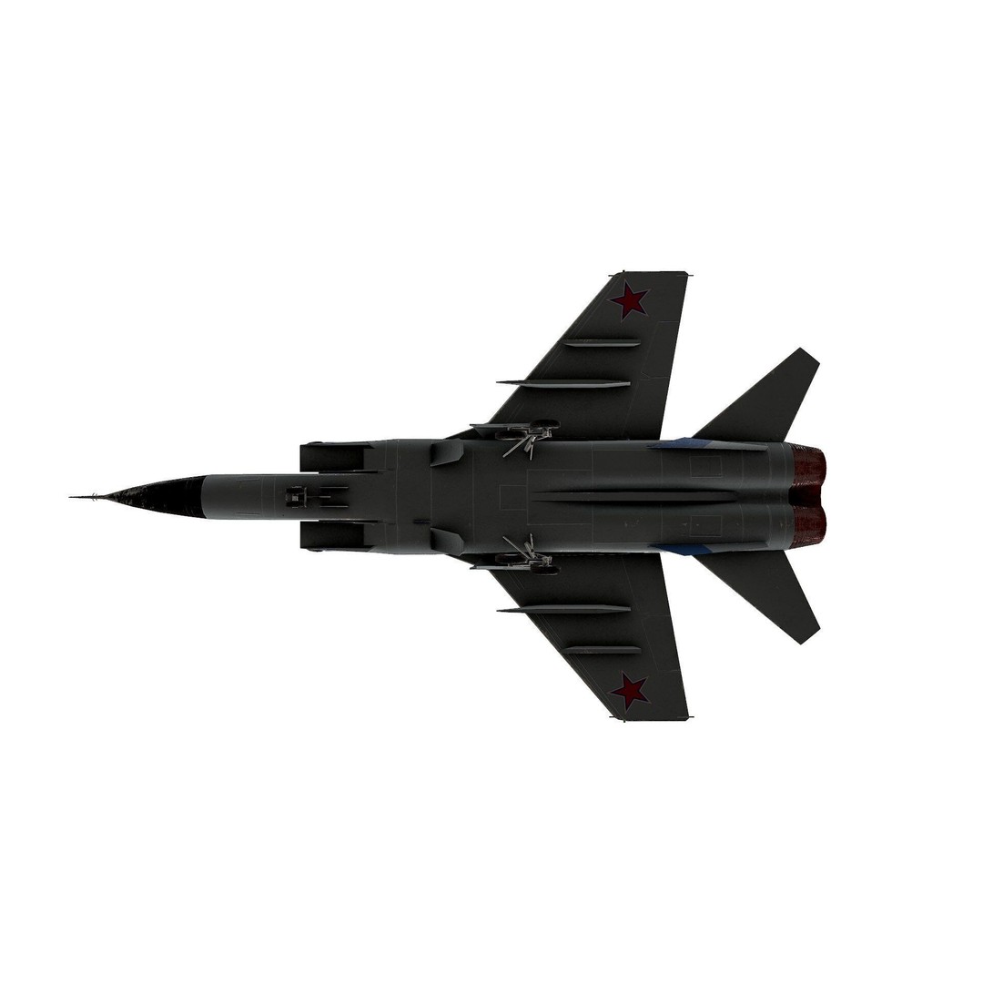 Mikoyan MiG-31 3D Model – Low Poly Game Ready Fighter Jet, FBX, OBJ - View 12