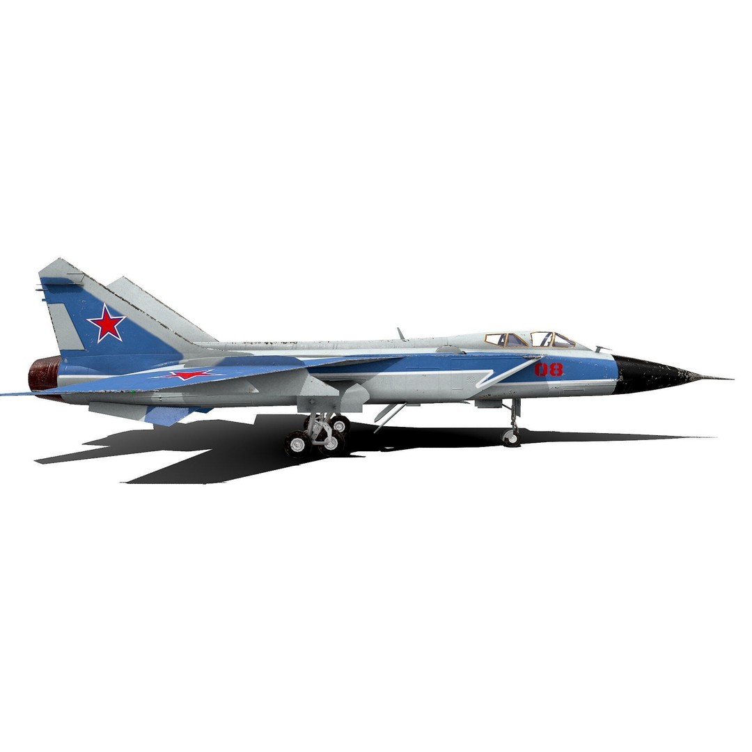 Mikoyan MiG-31 3D Model – Low Poly Game Ready Fighter Jet, FBX, OBJ - View 16