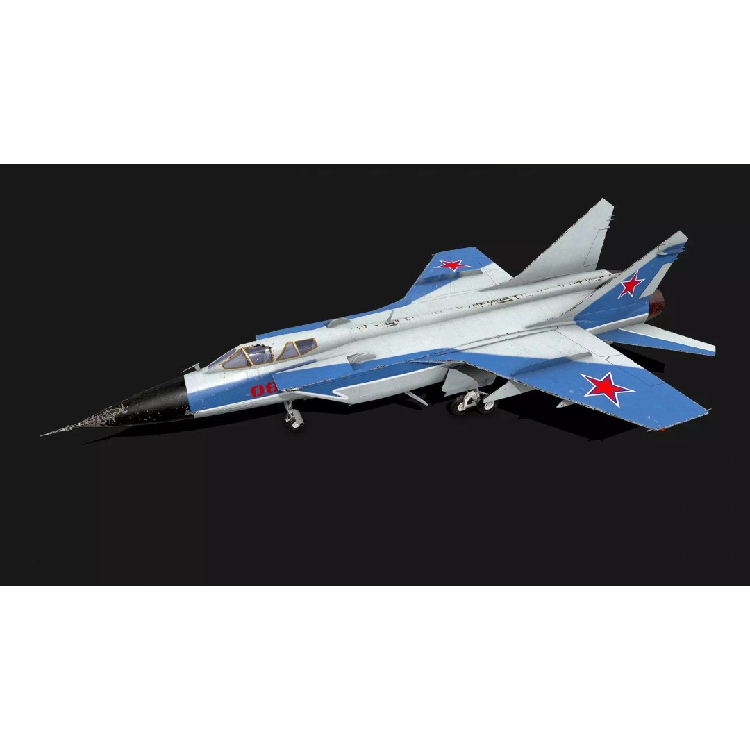 Mikoyan MiG-31 3D Model – Low Poly Game Ready Fighter Jet, FBX, OBJ - View 2