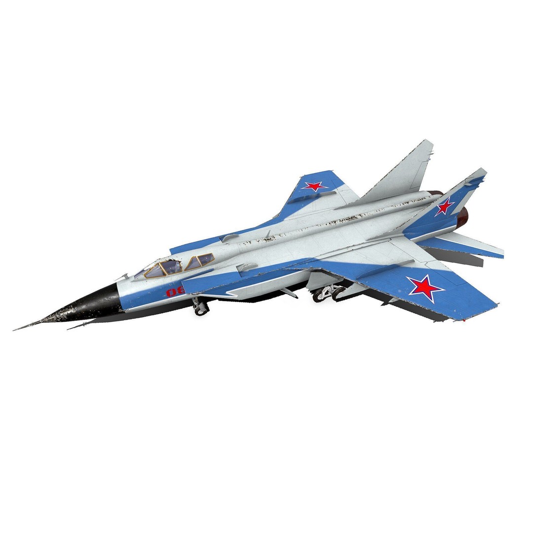 Mikoyan MiG-31 3D Model – Low Poly Game Ready Fighter Jet, FBX, OBJ - View 6