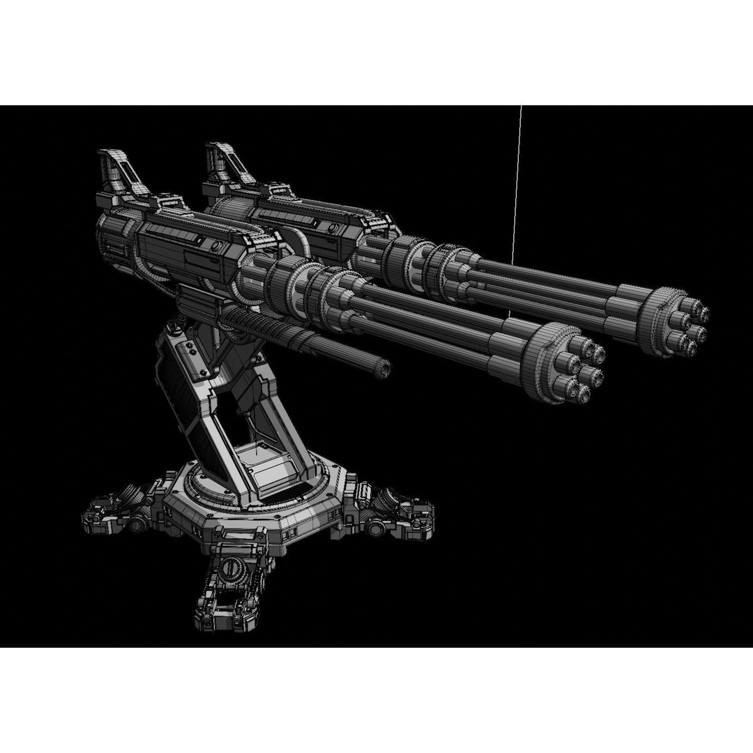 Sci-fi Turret 3D Model – High Poly Game Asset, FBX, OBJ, Blender - View 10