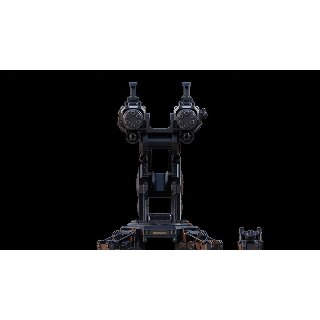Sci-fi Turret 3D Model – High Poly Game Asset, FBX, OBJ, Blender - View 11