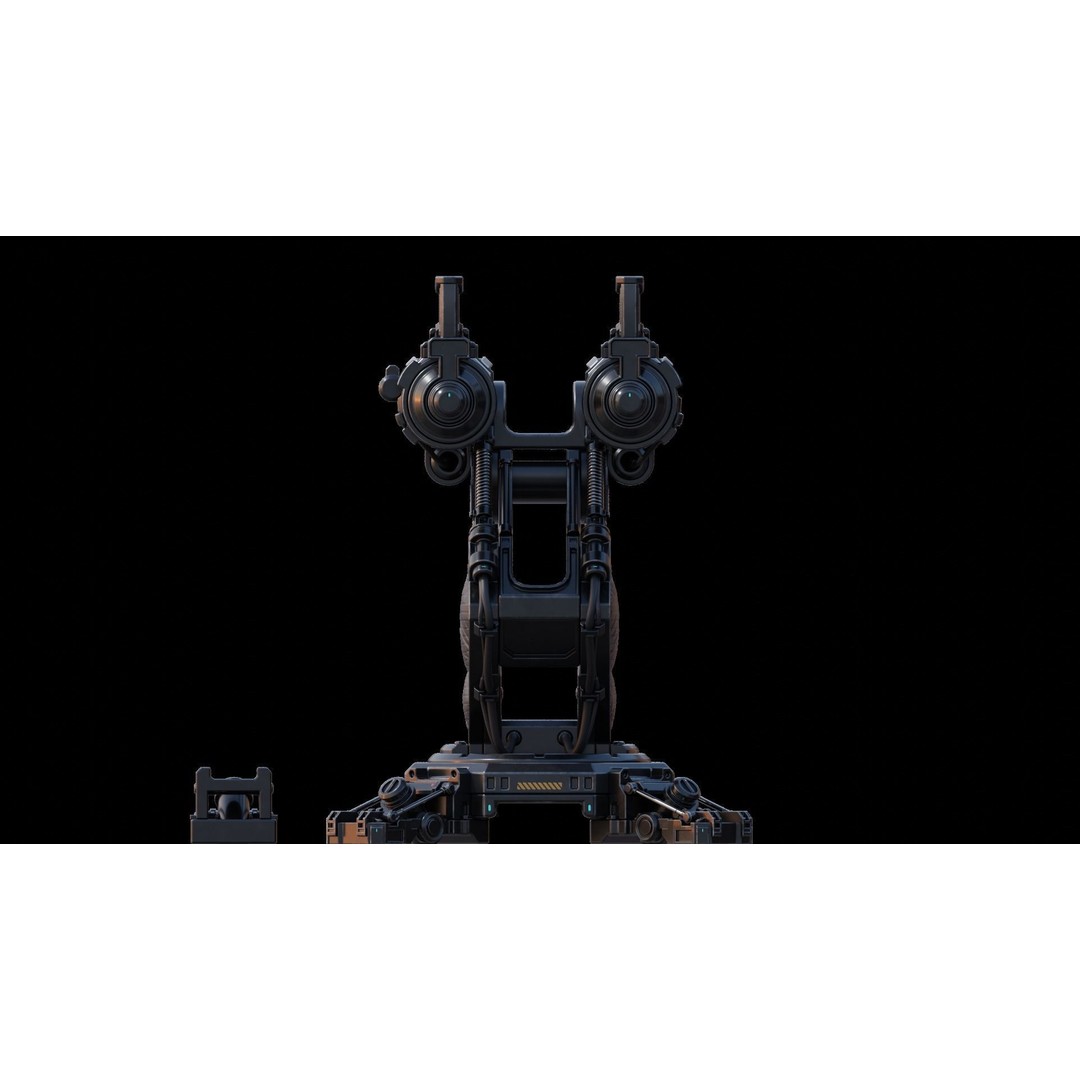 Sci-fi Turret 3D Model – High Poly Game Asset, FBX, OBJ, Blender - View 12