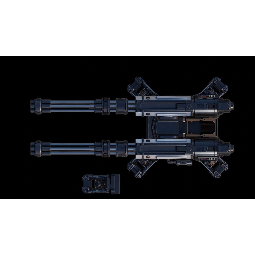 Sci-fi Turret 3D Model – High Poly Game Asset, FBX, OBJ, Blender - View 14