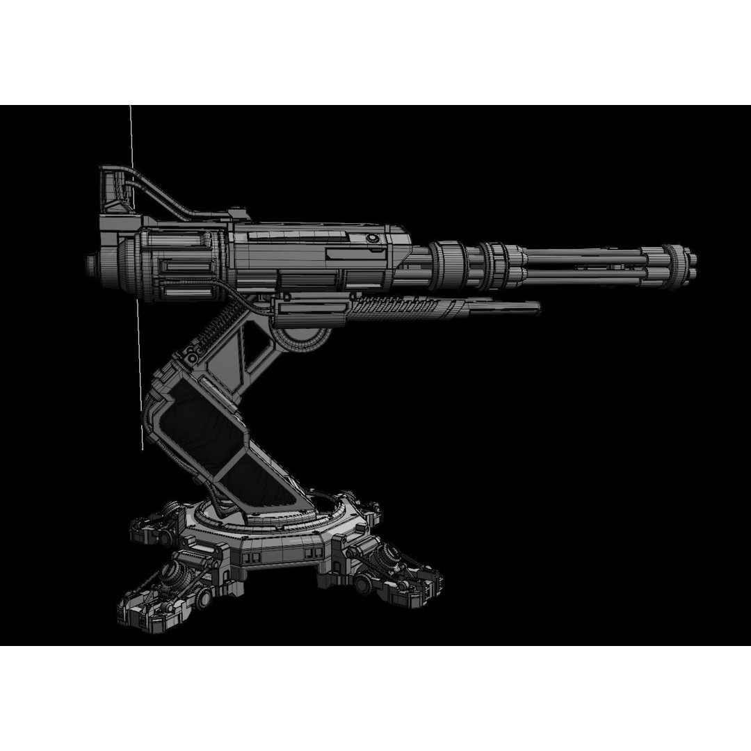 Sci-fi Turret 3D Model – High Poly Game Asset, FBX, OBJ, Blender - View 17