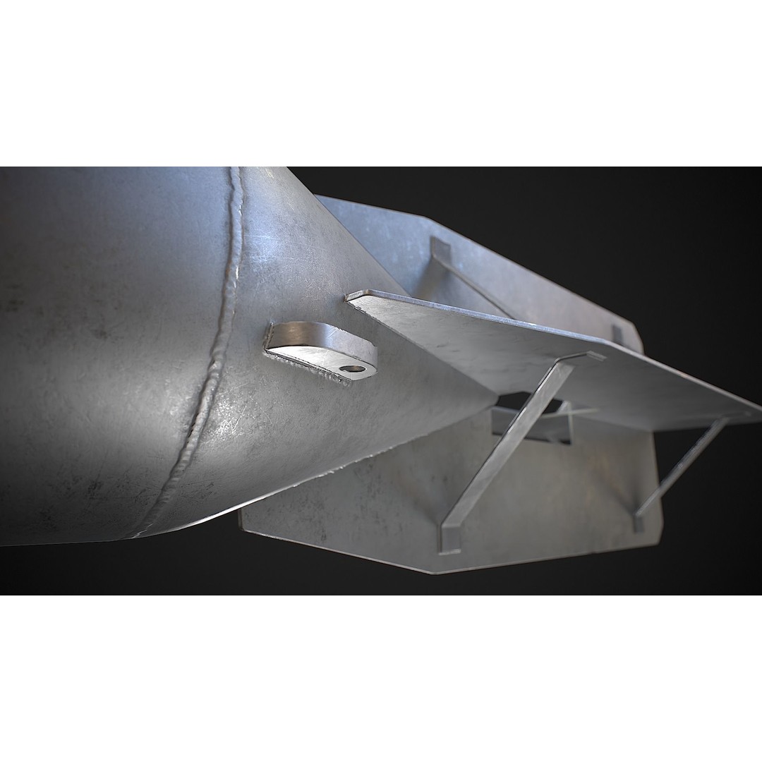 FAB-250 3D Model – Low Poly Game Ready Bomb, FBX, Blender - View 10