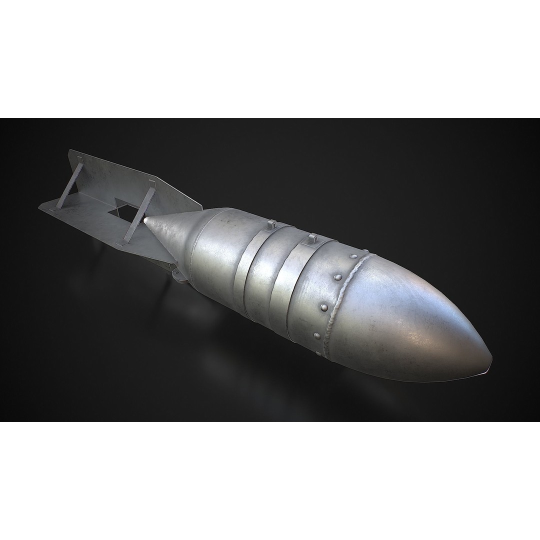 FAB-250 3D Model – Low Poly Game Ready Bomb, FBX, Blender - View 6