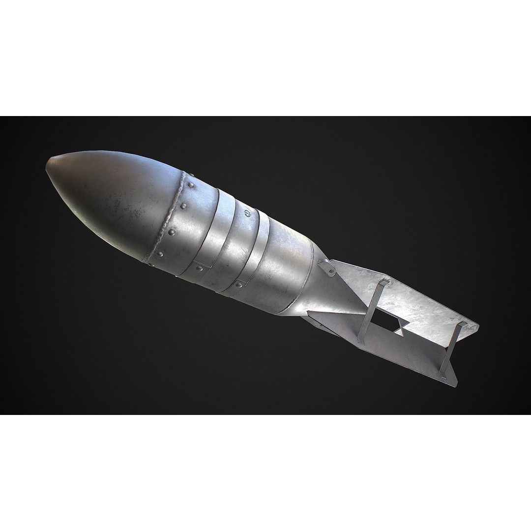FAB-250 3D Model – Low Poly Game Ready Bomb, FBX, Blender - View 7