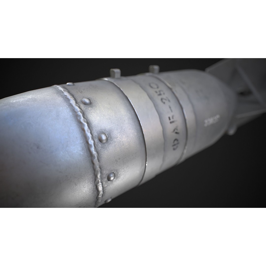 FAB-250 3D Model – Low Poly Game Ready Bomb, FBX, Blender - View 8