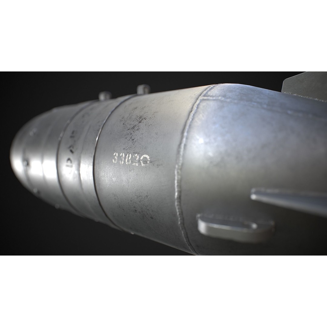 FAB-250 3D Model – Low Poly Game Ready Bomb, FBX, Blender - View 9