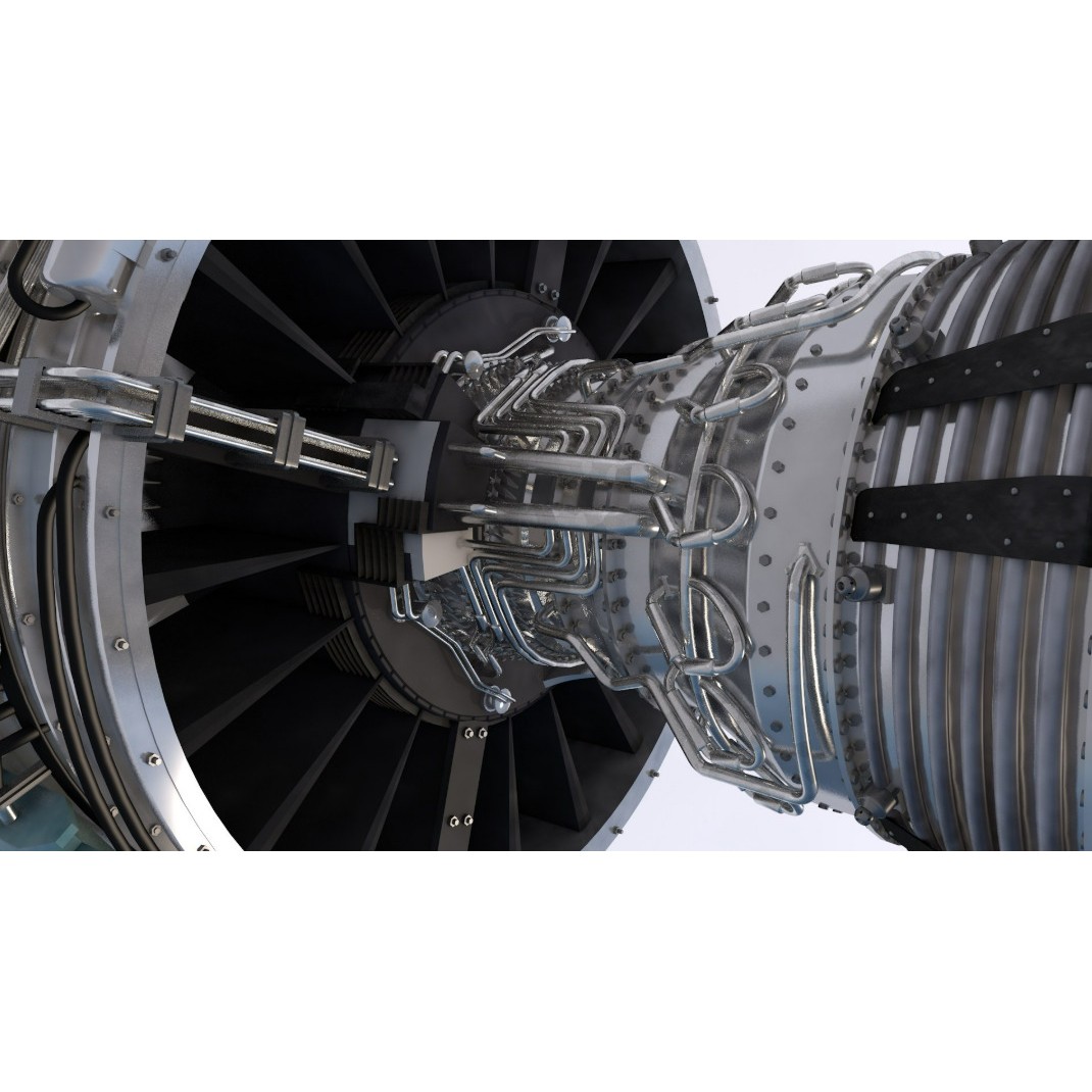 Aircraft Engine 3D Model – Realistic Turbine Asset, FBX, OBJ - View 11