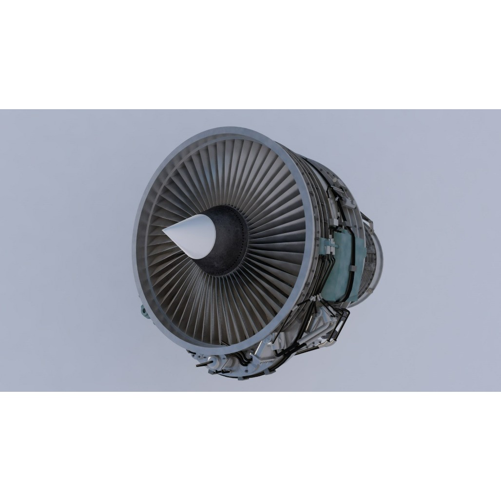 Aircraft Engine 3D Model – Realistic Turbine Asset, FBX, OBJ - View 12