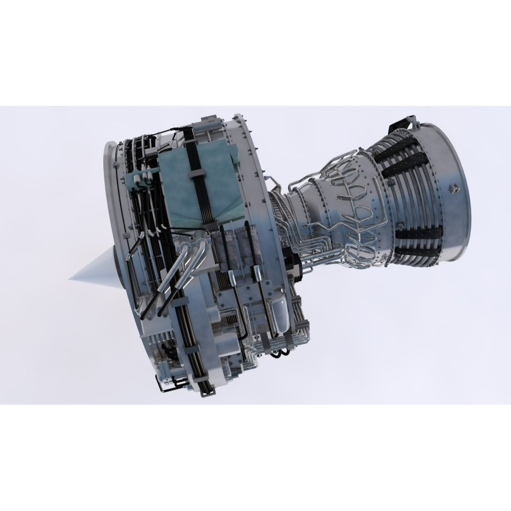 Aircraft Engine 3D Model – Realistic Turbine Asset, FBX, OBJ - View 16