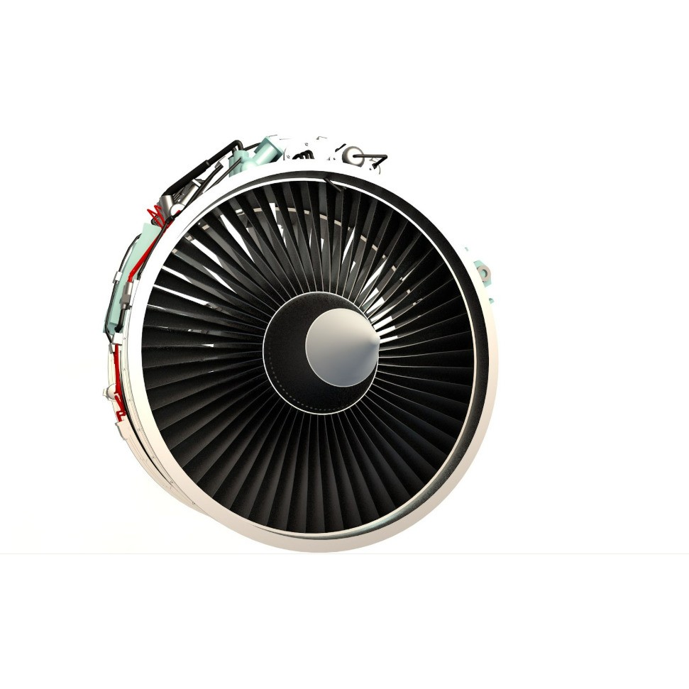 Aircraft Engine 3D Model – Realistic Turbine Asset, FBX, OBJ - View 19