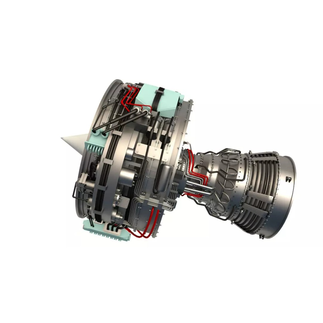 Aircraft Engine 3D Model – Realistic Turbine Asset, FBX, OBJ - View 2